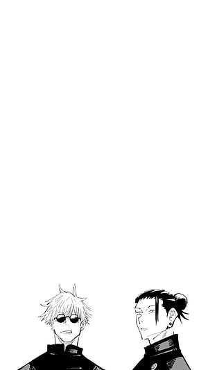 Gojo Satoru and Toji Fushiguro in Black and White Manga Illustration HD phone wallpaper