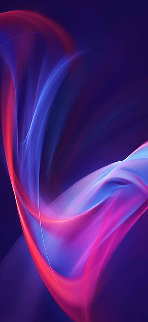 Vibrant Abstract Flowing Ribbons in Neon Pink and Blue on Dark Background HD phone wallpaper