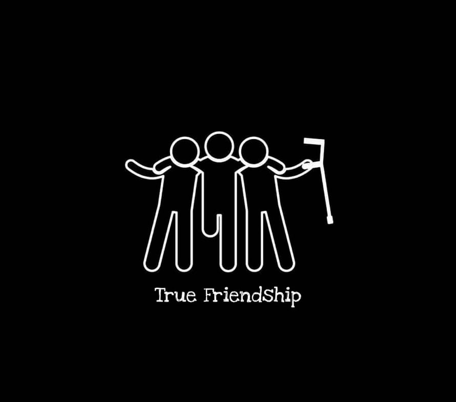 Minimalist True Friendship Line Art with Three Friends and Selfie Stick HD wallpaper