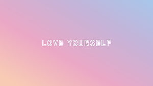 Love Yourself Quote on Soft Pastel Gradient Background HD wallpaper