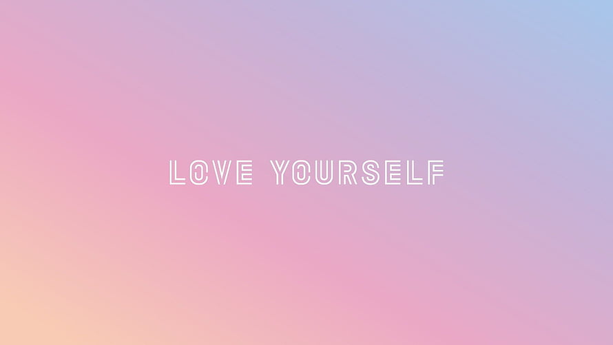 Love Yourself Quote on Soft Pastel Gradient Background HD wallpaper