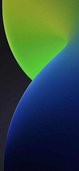 Abstract Minimalist Gradient Wallpaper with Green and Blue Curved Shapes on Dark Background HD phone wallpaper