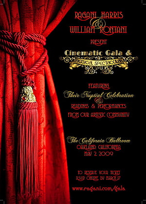 Elegant Red Velvet Curtain Wedding Invitation Design with Gold Typography HD phone wallpaper