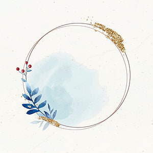 Elegant Watercolor Floral Circle Frame with Gold Accents on Beige Paper HD phone wallpaper
