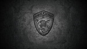 MSI Gaming G Series Dragon Emblem on Dark Cracked Concrete Texture HD wallpaper