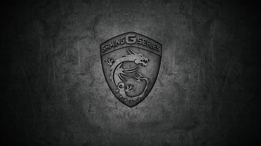 MSI Gaming G Series Dragon Emblem on Dark Cracked Concrete Texture HD wallpaper