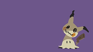 Mimikyu from Pokemon Sun and Moon in a playful pose on a purple background HD wallpaper