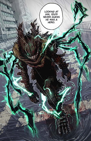 Deku Manga Chapter 317: Vigilante Deku in Green Energy Combat HD phone wallpaper