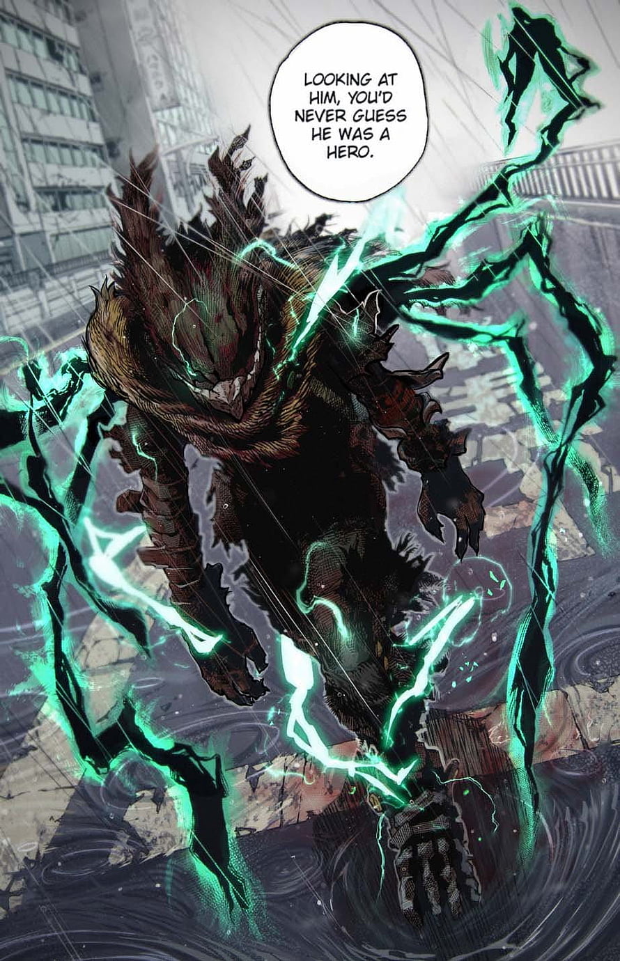 Deku Manga Chapter 317: Vigilante Deku in Green Energy Combat HD phone wallpaper