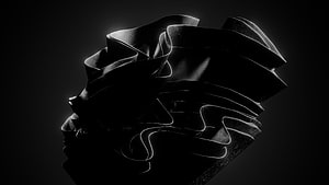 Windows 11 Black Edition Abstract 3D Ribbon Sculpture Wallpaper HD wallpaper