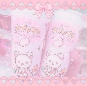 Pastel Pink Cute Core Aesthetic with Kawaii Bear Characters and Candy Packaging HD wallpaper
