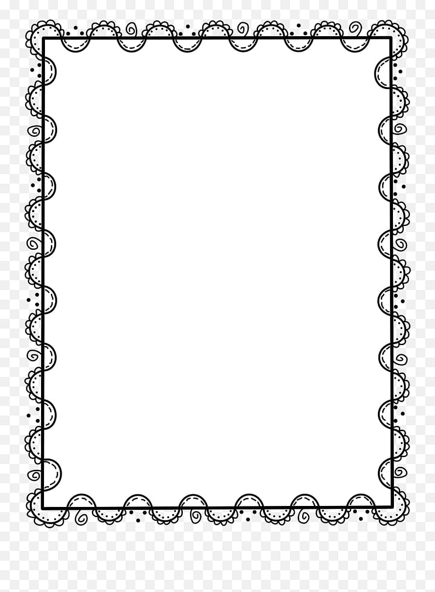 Decorative Black and White Lace Border Frame with Floral and Scallop Patterns HD phone wallpaper