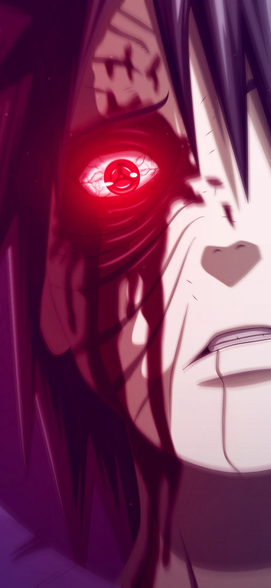 Obito Uchiha Sharingan Eye Close-Up Anime Portrait HD phone wallpaper
