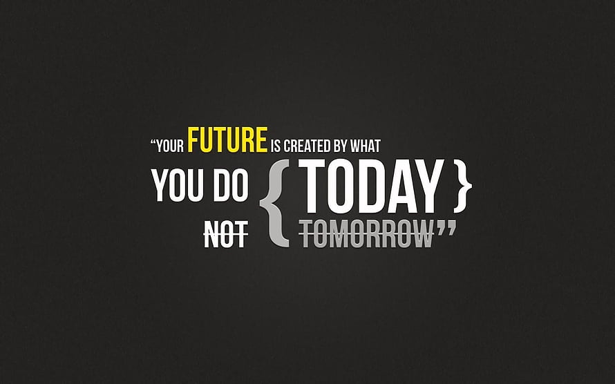Inspirational Typography Quote on Dark Background About Creating Your Future HD wallpaper