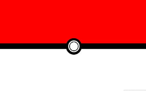 Minimalist Pokemon Pokeball Design with Red and White Horizontal Stripes HD wallpaper