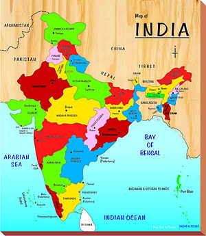 Colorful Political Map of India Showing All States and Neighboring Countries HD phone wallpaper
