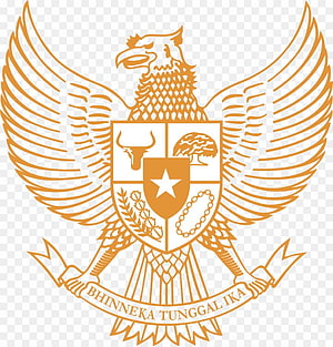 Golden Garuda Pancasila Emblem with Bhinneka Tunggal Ika Motto on Transparent Background HD phone wallpaper