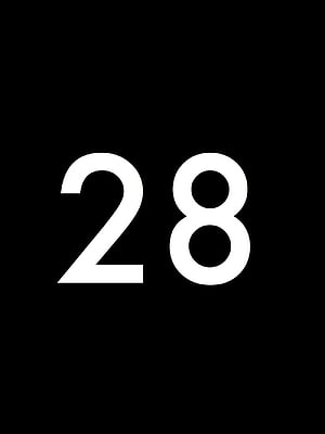 Minimalist Number 28 in White on Black Background HD phone wallpaper