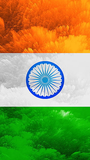 Textured Indian Flag with Ashoka Chakra for Independence Day Celebration HD phone wallpaper