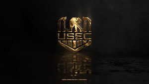 USEC Faction Emblem from Escape From Tarkov in Golden Metallic Style HD wallpaper