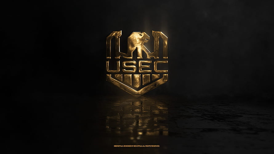 USEC Faction Emblem from Escape From Tarkov in Golden Metallic Style HD wallpaper