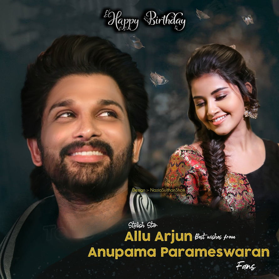Allu Arjun and Anupama Parameswaran Birthday Celebration Portrait HD phone wallpaper
