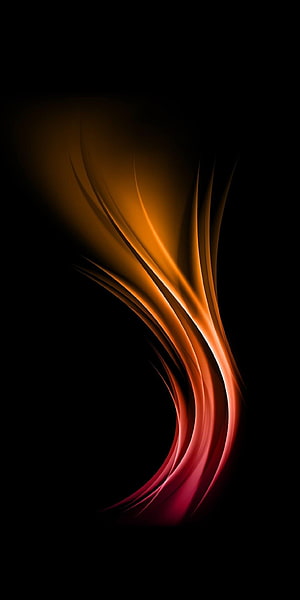 Abstract Flowing Light Ribbons in Orange and Red on Black Background HD phone wallpaper