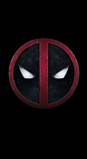 Deadpool Iconic Mask Emblem on Black Background HD phone wallpaper