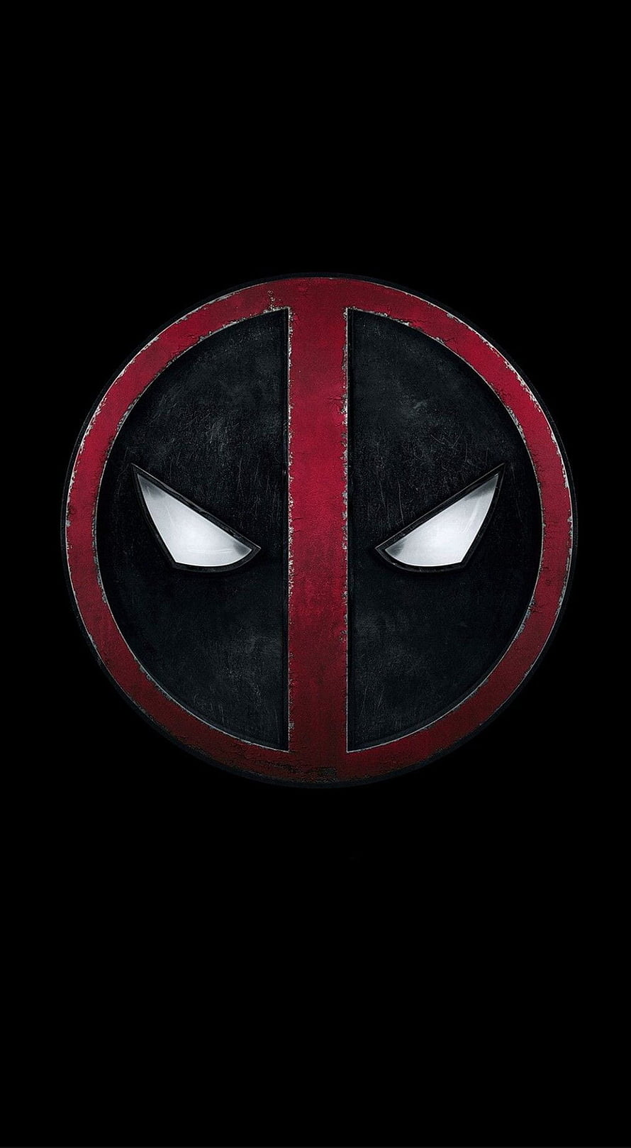 Deadpool Iconic Mask Emblem on Black Background HD phone wallpaper
