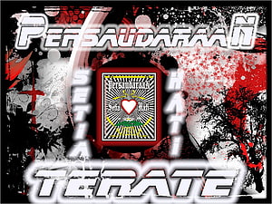 Persaudaraan Setia Hati Terate Emblem with Red Black and White Grunge Background HD wallpaper