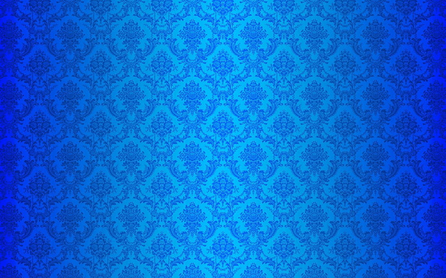 Elegant Blue Damask Pattern with Ornate Floral Motifs and Vintage Texture HD wallpaper