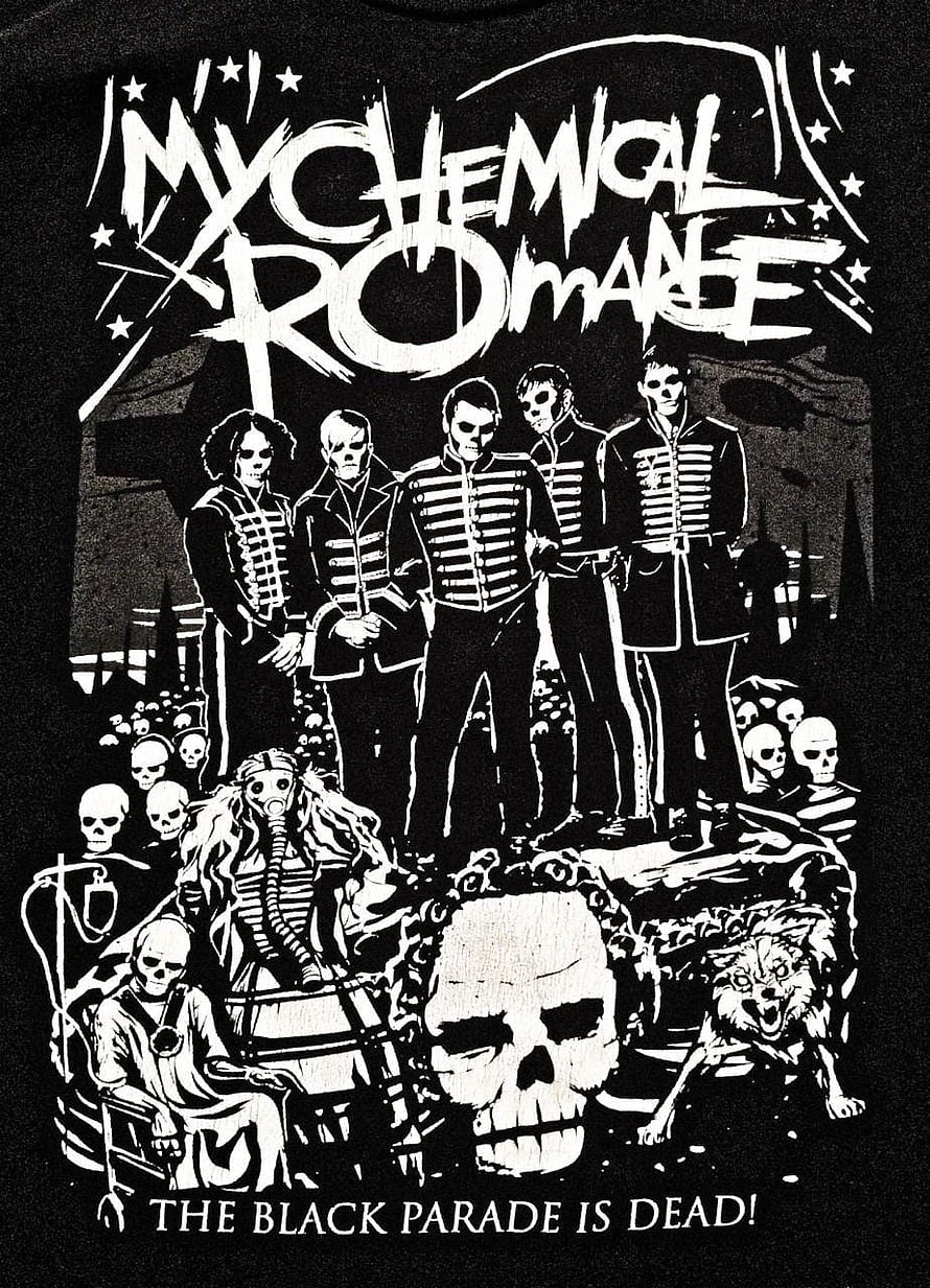 My Chemical Romance The Black Parade Is Dead Black and White Skull Illustration HD phone wallpaper