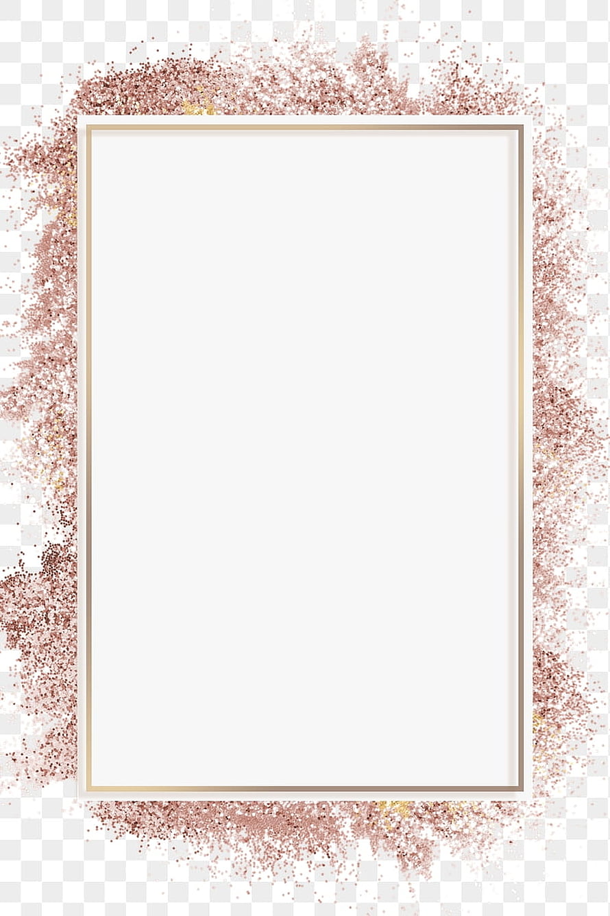 Elegant Rose Gold Glitter Frame with Transparent Background for Design Projects HD phone wallpaper