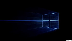 Windows 10 Blue Logo with Light Streaks on Dark Background HD wallpaper