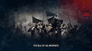 Khalid Ibn Al Walid Leading Cavalry Charge Through Battle Smoke and Fire HD wallpaper
