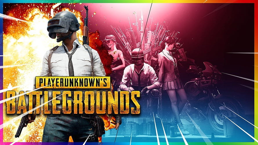 PlayerUnknown's Battlegrounds Action Scene With Armed Characters And Explosive Background HD wallpaper