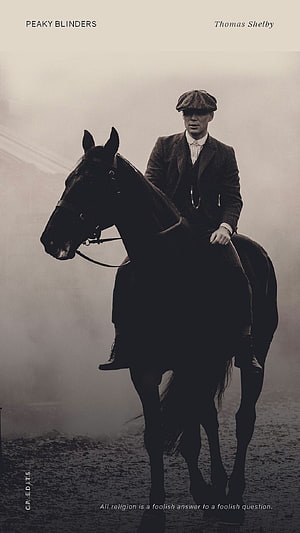 Thomas Shelby on Horseback in Peaky Blinders Vintage Style HD phone wallpaper
