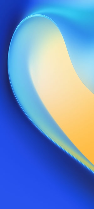 Abstract Blue and Yellow Gradient Wave with Smooth Curved Glass Shape HD phone wallpaper