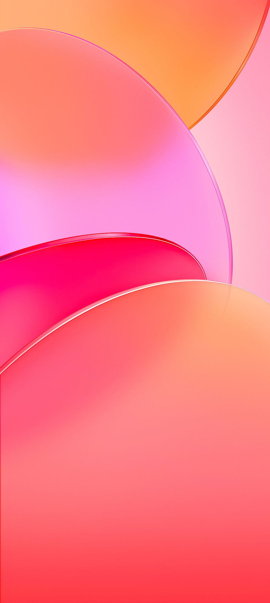 Vivo Y51 Abstract Gradient Wallpaper with Soft Pink and Orange Curves HD phone wallpaper