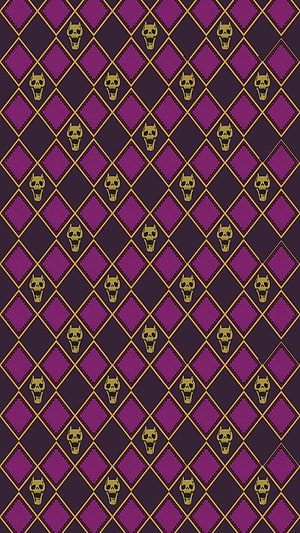 Jojo's Bizarre Adventure Kira Yoshikage Purple Diamond Pattern Wallpaper HD phone wallpaper