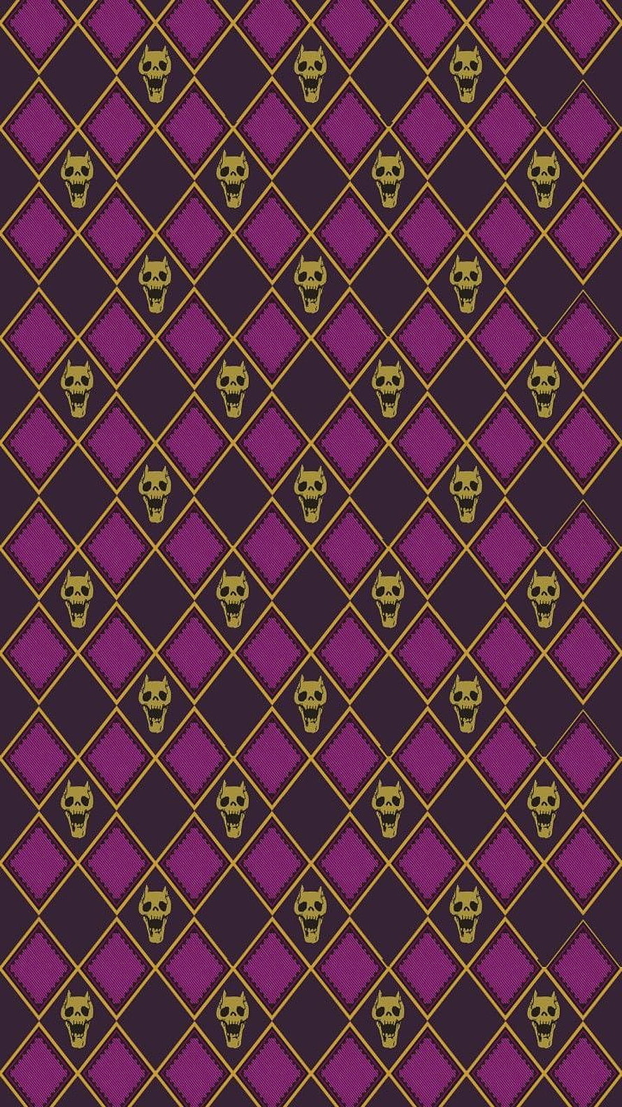 Jojo's Bizarre Adventure Kira Yoshikage Purple Diamond Pattern Wallpaper HD phone wallpaper