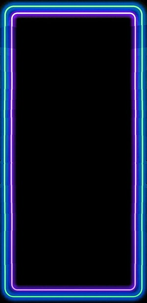 Vibrant Purple and Green Neon Border Frame on Black Background HD phone wallpaper