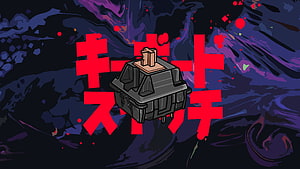 Isometric Mechanical Keyboard Switch Illustration on Dark Abstract Background HD wallpaper