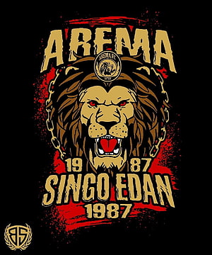 Arema FC Singo Edan Lion Crest Graphic Design HD phone wallpaper