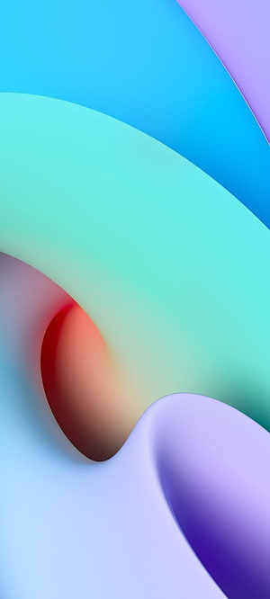Pastel Abstract 3D Shapes with Soft Gradients and Curved Geometric Forms HD phone wallpaper