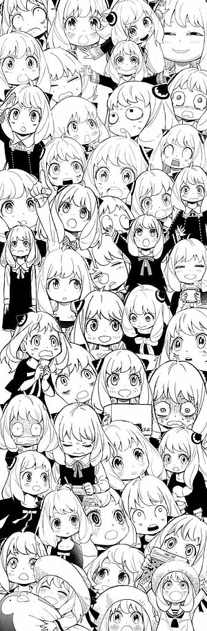 Aanya Forger Expressions Collage from Spy x Family Manga HD phone wallpaper