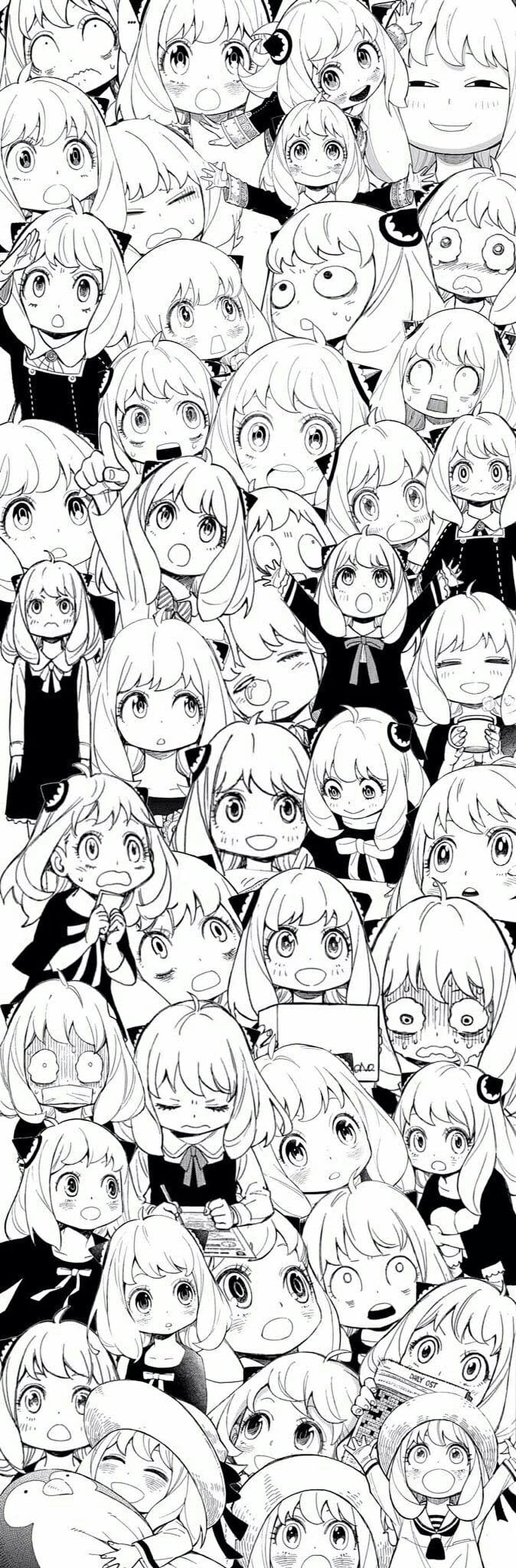 Aanya Forger Expressions Collage from Spy x Family Manga HD phone wallpaper