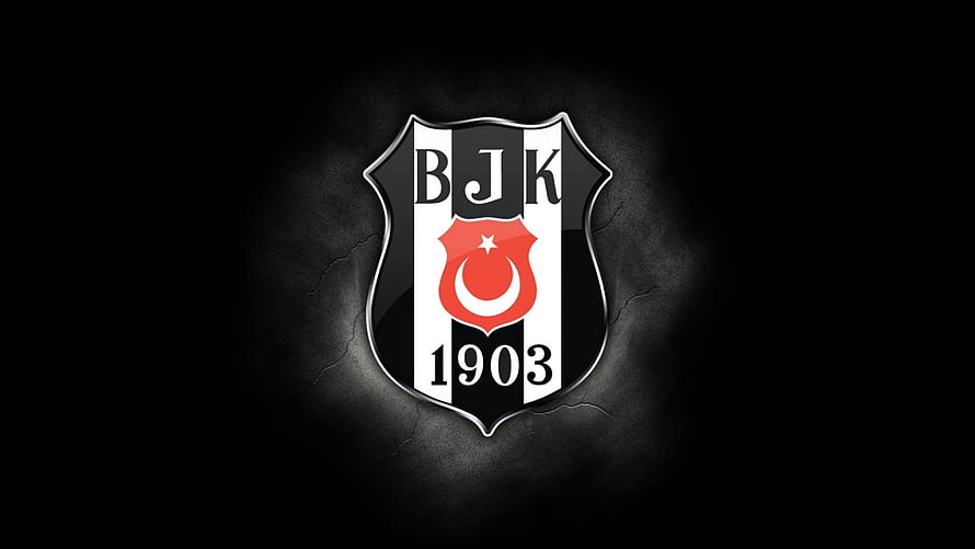 Beşiktaş JK 1903 Official Club Crest on Dark Textured Background HD wallpaper