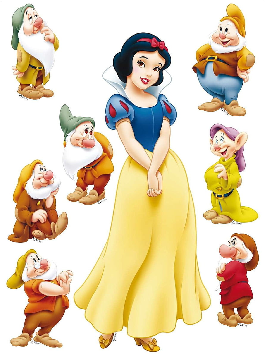 Snow White and the Seven Dwarfs Classic Disney Character Illustration HD phone wallpaper