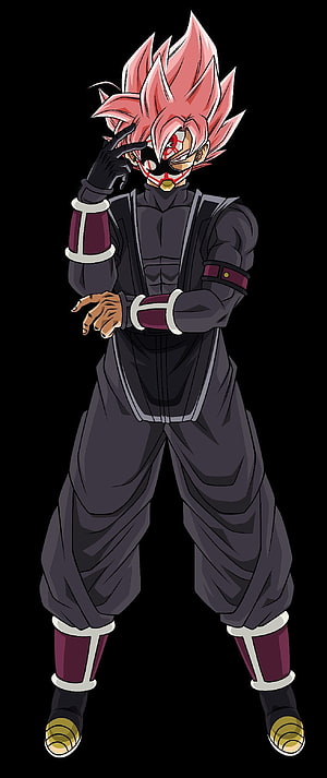 Goku Black Super Saiyan Rose Crimson Masked Saiyan Character Art HD phone wallpaper